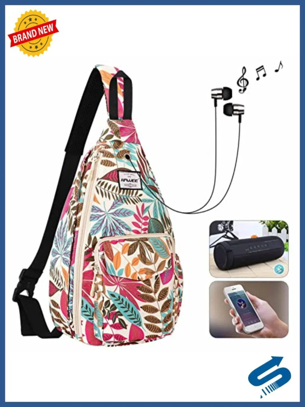 Water-Resistant Sling Backpack for Women Crossbody Adjustable Anti-Theft Travel